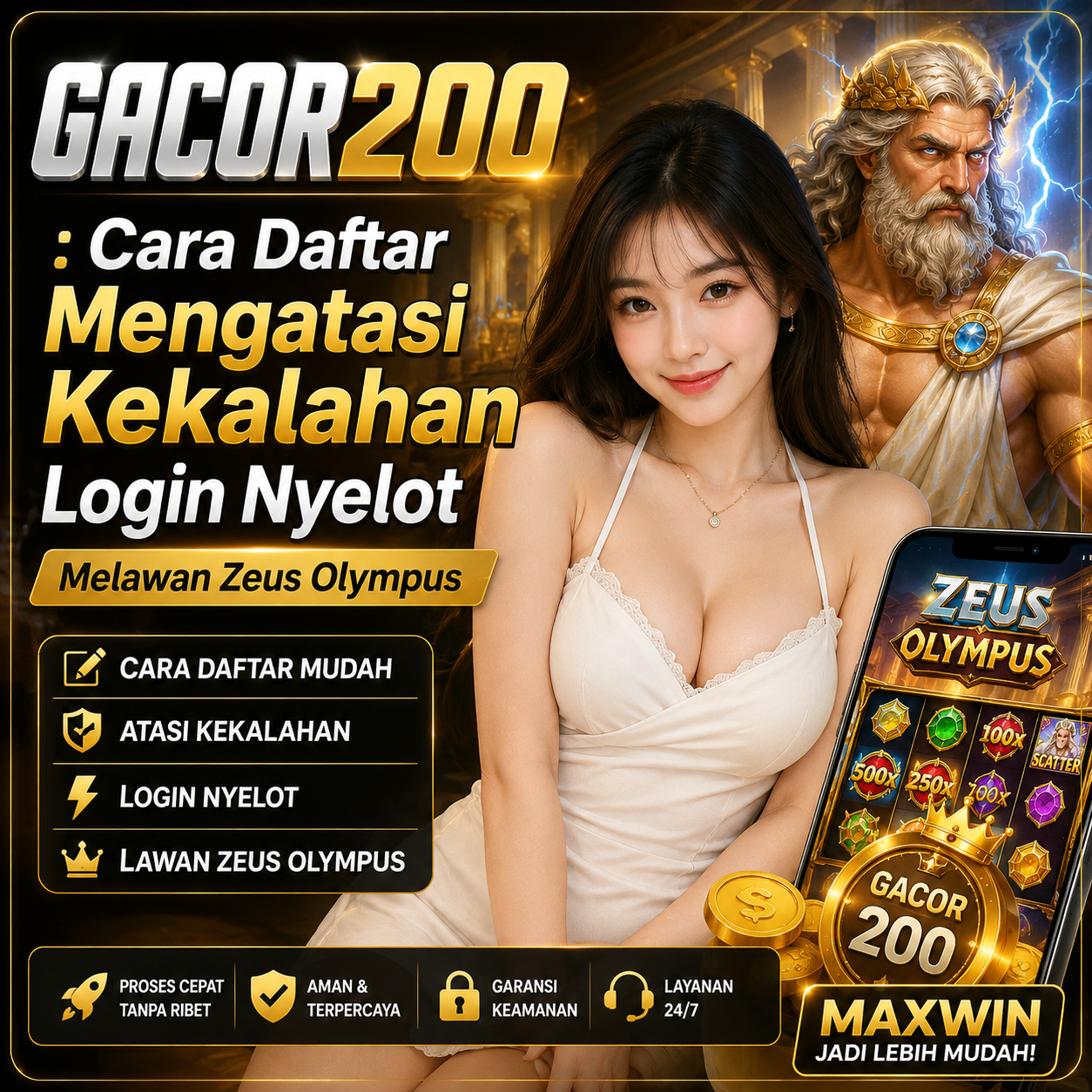 GACOR200 : 200 Cara Login Menaklukkan Tantangan di Game Petualangan Olympus